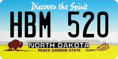 ND license plate HBM520