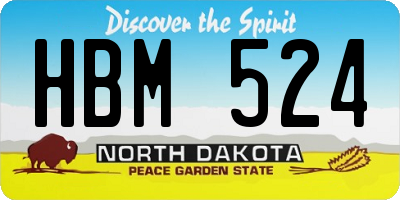 ND license plate HBM524