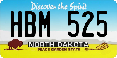 ND license plate HBM525