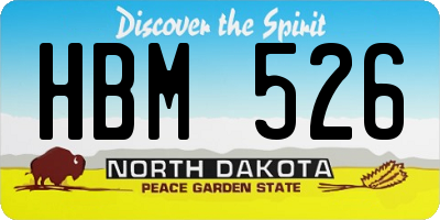 ND license plate HBM526