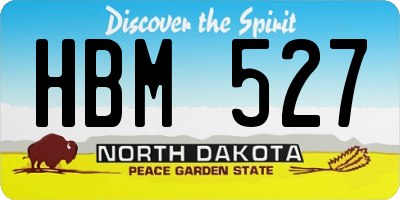 ND license plate HBM527