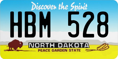 ND license plate HBM528