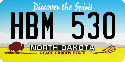 ND license plate HBM530