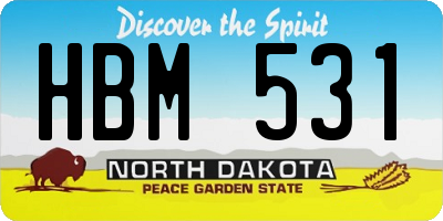 ND license plate HBM531