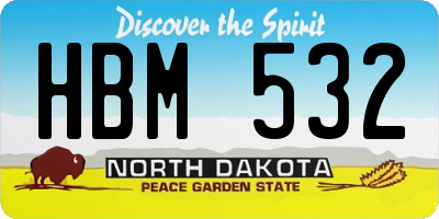 ND license plate HBM532