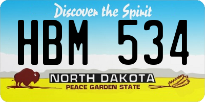 ND license plate HBM534