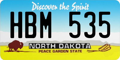 ND license plate HBM535