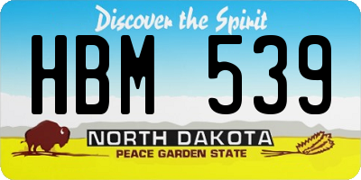 ND license plate HBM539