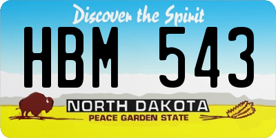 ND license plate HBM543