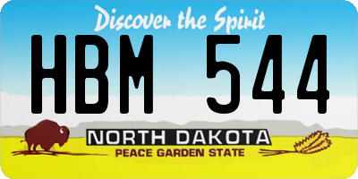 ND license plate HBM544