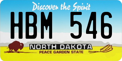 ND license plate HBM546