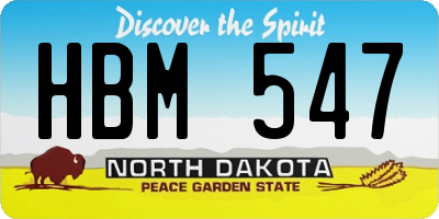 ND license plate HBM547