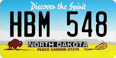 ND license plate HBM548