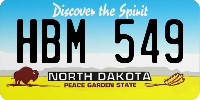 ND license plate HBM549