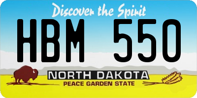 ND license plate HBM550