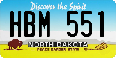 ND license plate HBM551