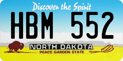ND license plate HBM552
