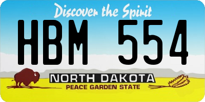 ND license plate HBM554