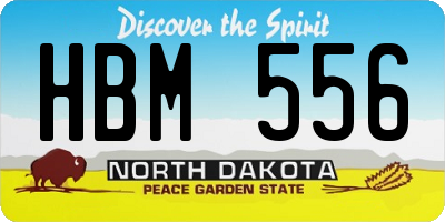 ND license plate HBM556