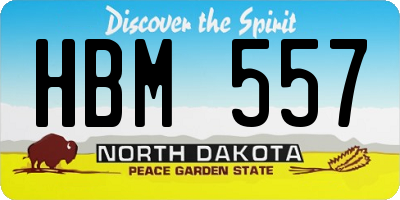 ND license plate HBM557