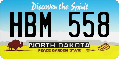 ND license plate HBM558