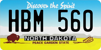 ND license plate HBM560