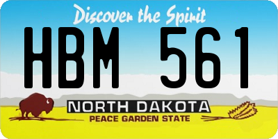 ND license plate HBM561