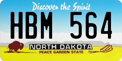 ND license plate HBM564