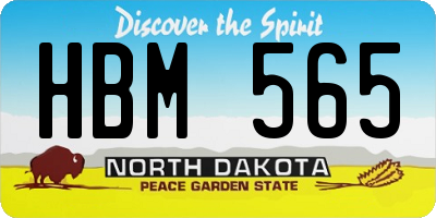 ND license plate HBM565