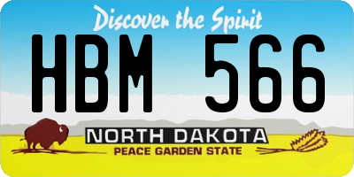 ND license plate HBM566