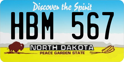 ND license plate HBM567