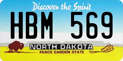 ND license plate HBM569