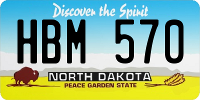 ND license plate HBM570