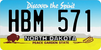 ND license plate HBM571