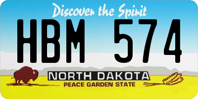 ND license plate HBM574