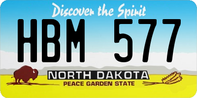 ND license plate HBM577