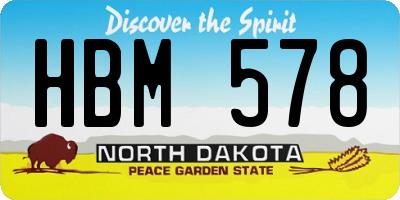 ND license plate HBM578