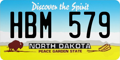 ND license plate HBM579