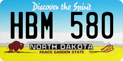 ND license plate HBM580