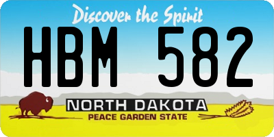 ND license plate HBM582