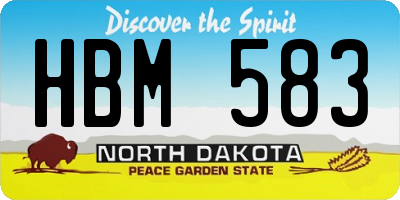 ND license plate HBM583