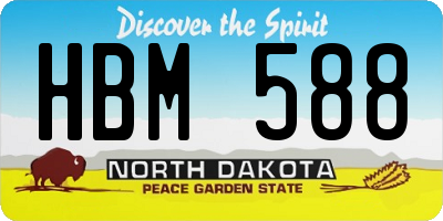 ND license plate HBM588