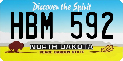ND license plate HBM592