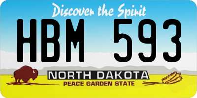 ND license plate HBM593