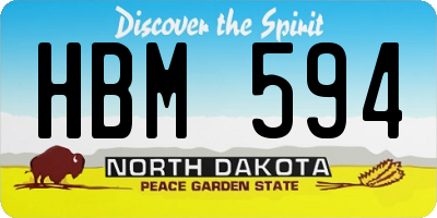ND license plate HBM594
