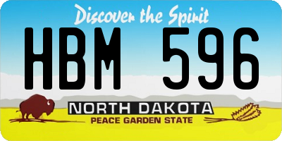 ND license plate HBM596