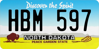 ND license plate HBM597