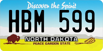 ND license plate HBM599