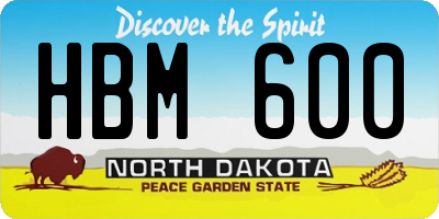 ND license plate HBM600