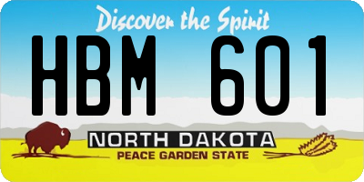 ND license plate HBM601